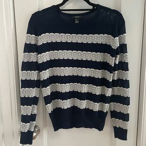 Forever 21 Navy and White Striped Sweater. Size S